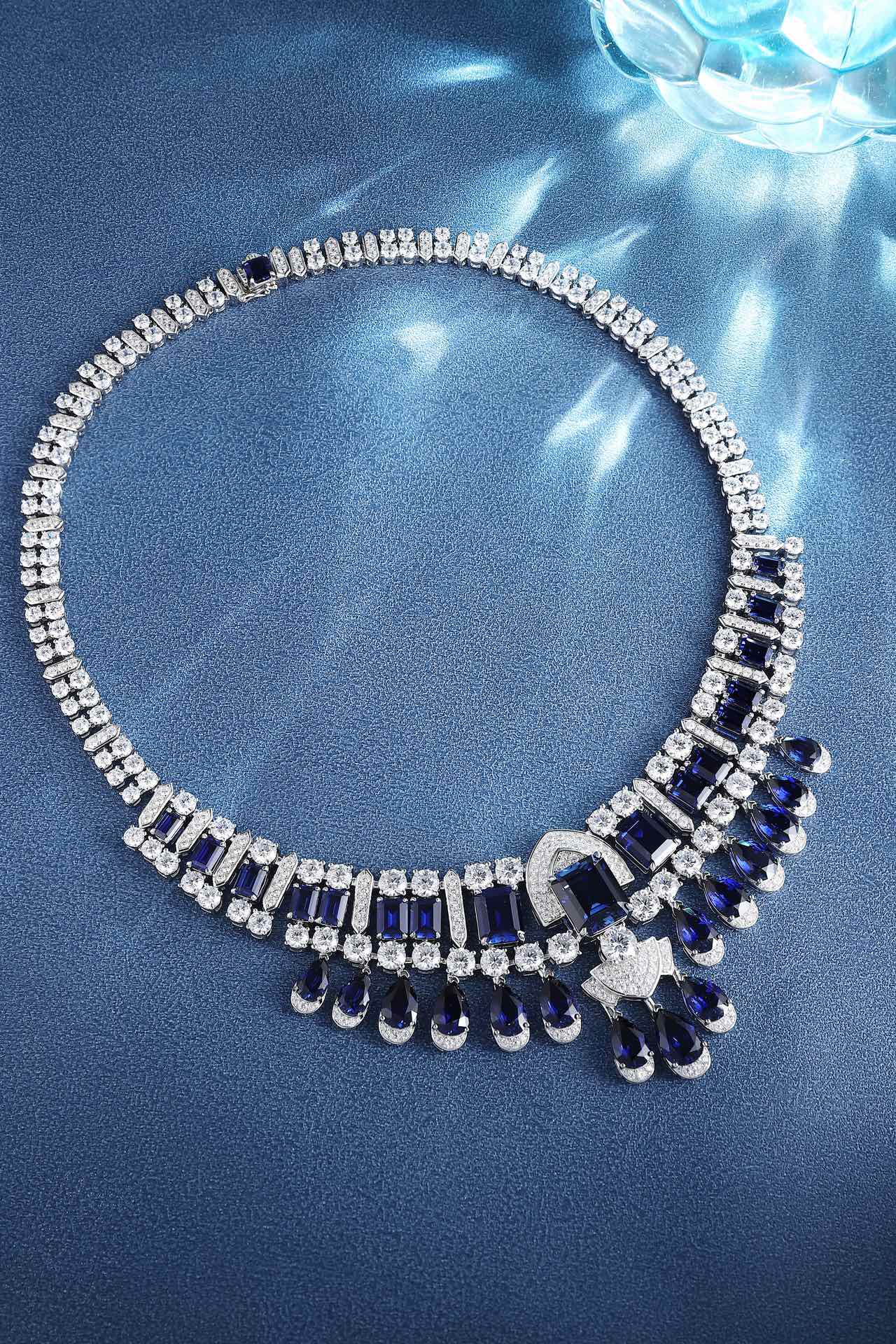 S925 Silver 82.96ct Lab Grown Blue Treasure Necklace