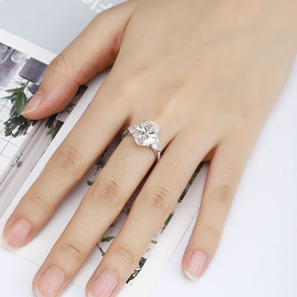 PT950 Platinum 5.11ct Oval Lab Grown White Diamond Ring PR1813