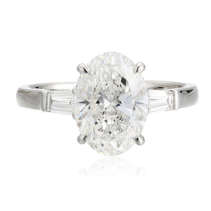 PT950 Platinum 2.16ct Oval Shaped Lab Grown White Diamond Ring A PR1814