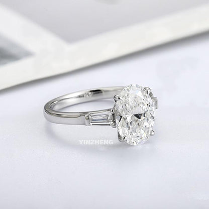 PT950 Platinum 2.16ct Oval Shaped Lab Grown White Diamond Ring A PR1814