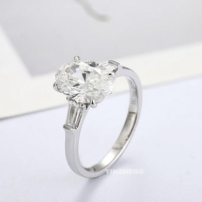 PT950 Platinum 2.16ct Oval Shaped Lab Grown White Diamond Ring A PR1814