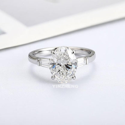 PT950 Platinum 2.16ct Oval Shaped Lab Grown White Diamond Ring A PR1814