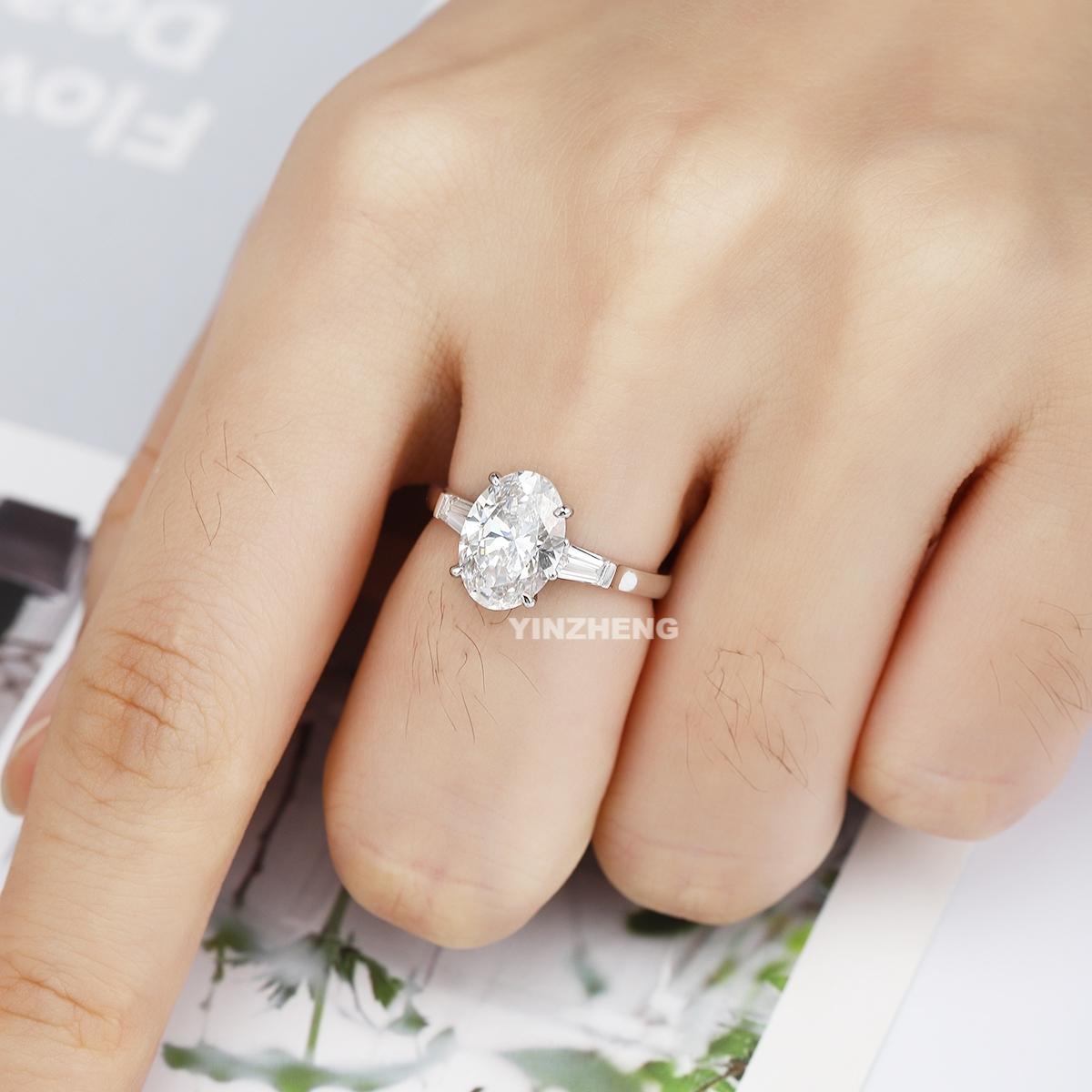 PT950 Platinum 2.16ct Oval Shaped Lab Grown White Diamond Ring A PR1814