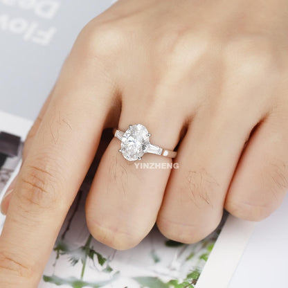 PT950 Platinum 2.16ct Oval Shaped Lab Grown White Diamond Ring A PR1814