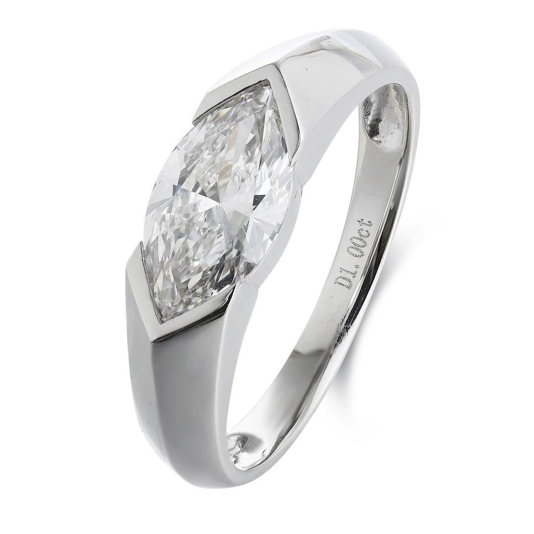 PT950 Platinum 1.00ct Marquise Cut Lab Grown Diamond Ring PTJ120