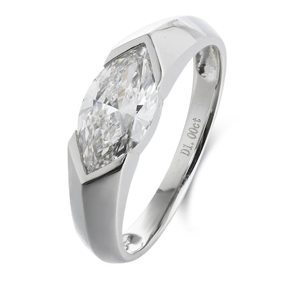 PT950 Platinum 1.00ct Marquise Cut Lab Grown Diamond Ring PTJ120