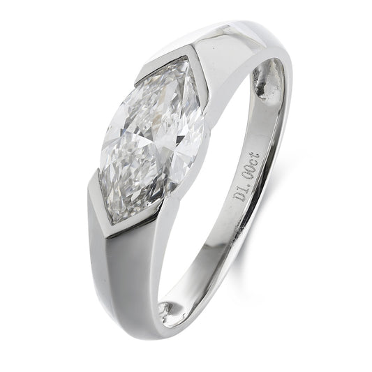 PT950 Platinum 1.00ct Marquise Cut Lab Grown Diamond Ring PTJ120