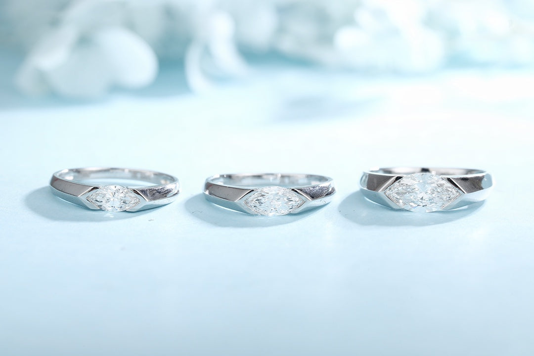 PT950 Platinum 1.00ct Marquise Cut Lab Grown Diamond Ring PTJ120