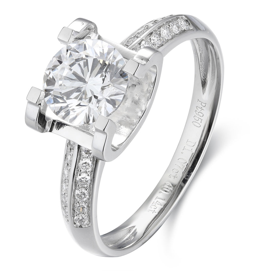 PT950 Platinum 1.07ct Round Lab Grown Diamond Ring MHR025