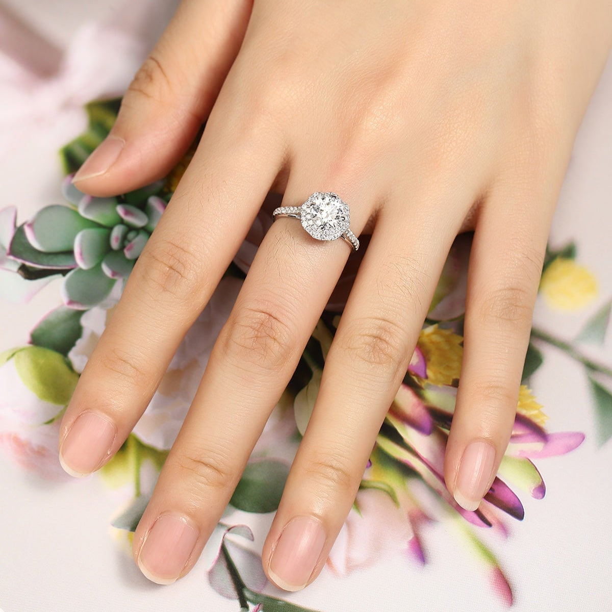 PT950 Platinum 1.07ct Circular Lab Grown Diamond Ring MHR025