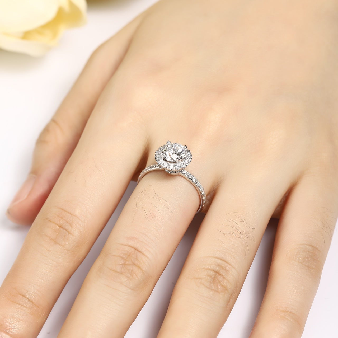 PT950 Platinum Circular 1.10ct Lab Grown Diamond Ring XQ0506