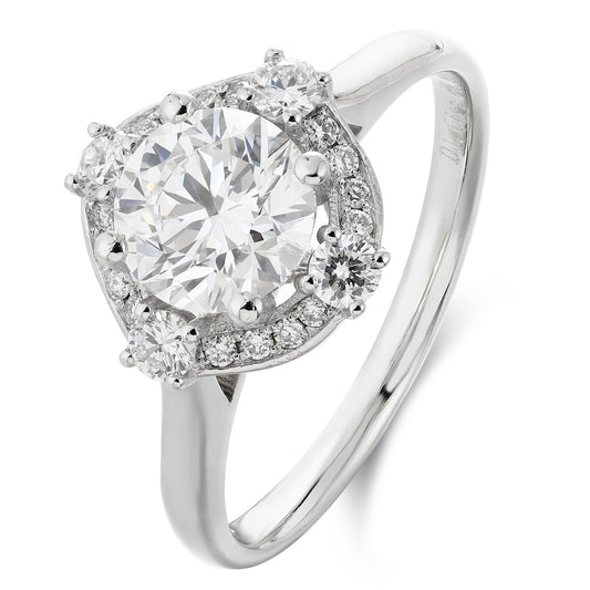 PT950 Platinum 1.05ct Circular Lab Grown Diamond Ring MHR277