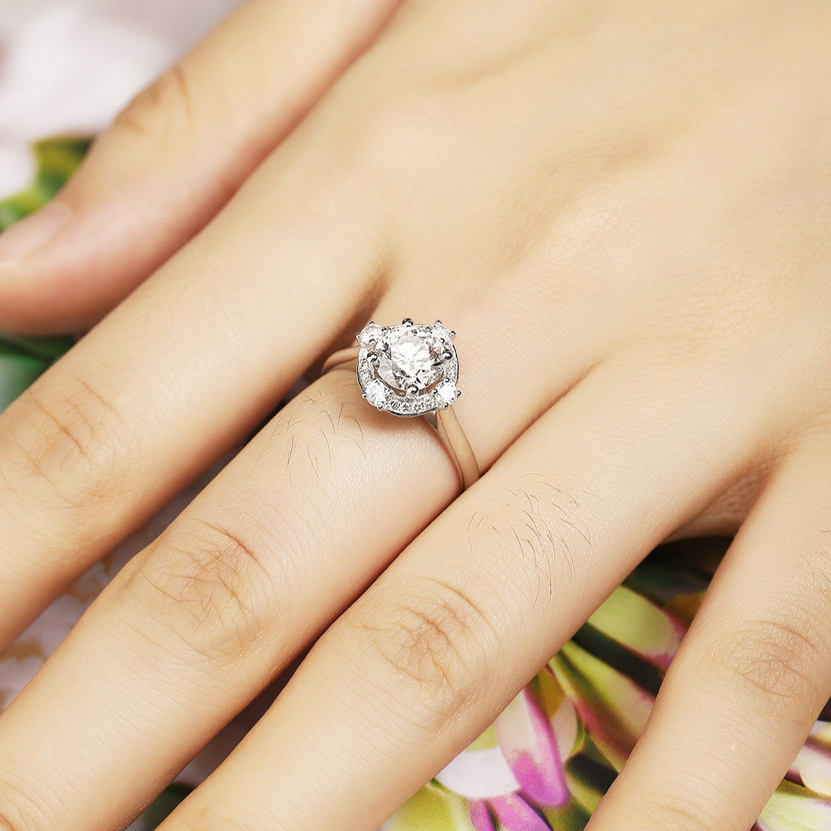 PT950 Platinum 1.05ct Circular Lab Grown Diamond Ring MHR277