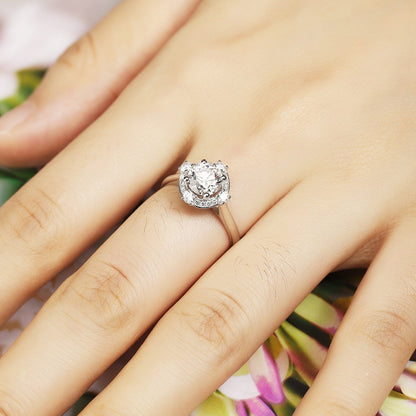 PT950 Platinum 1.05ct Circular Lab Grown Diamond Ring MHR277