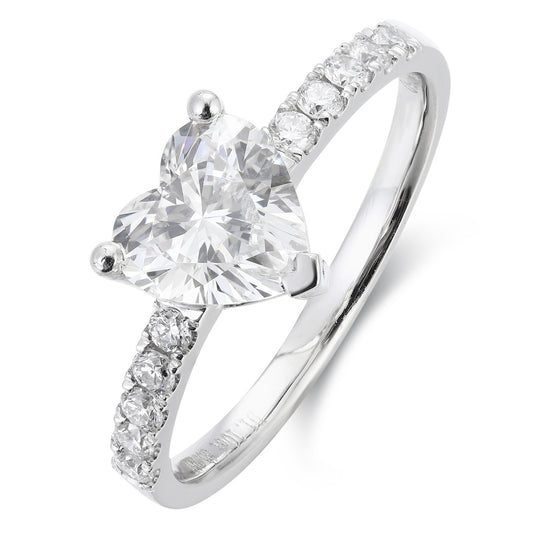 PT950 Platinum 1.10ct Heart Shaped Lab Grown Diamond Ring A PTJ133