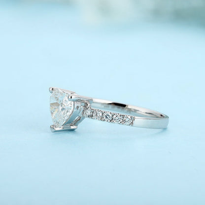 PT950 Platinum 1.10ct Heart Shaped Lab Grown Diamond Ring A PTJ133