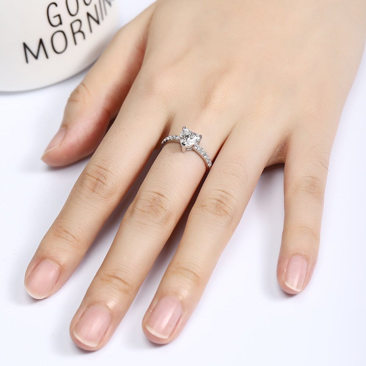 PT950 Platinum 1.10ct Heart Shaped Lab Grown Diamond Ring A PTJ133