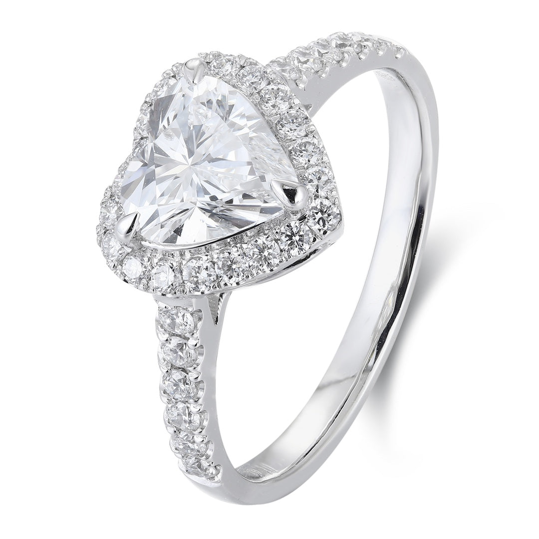 PT950 Platinum 1.00ct Heart Shaped Lab Grown Diamond Ring B PTJ113