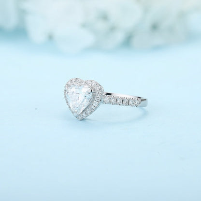 PT950 Platinum 1.00ct Heart Shaped Lab Grown Diamond Ring B PTJ113