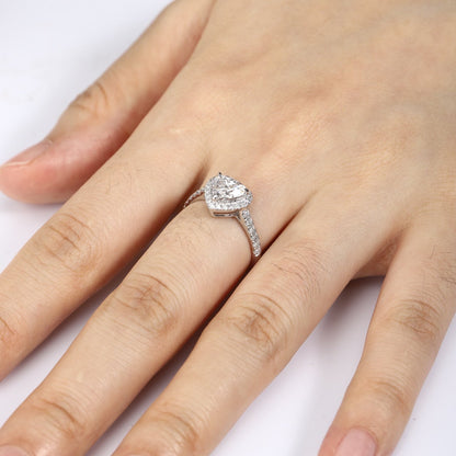 PT950 Platinum 1.00ct Heart Shaped Lab Grown Diamond Ring B PTJ113