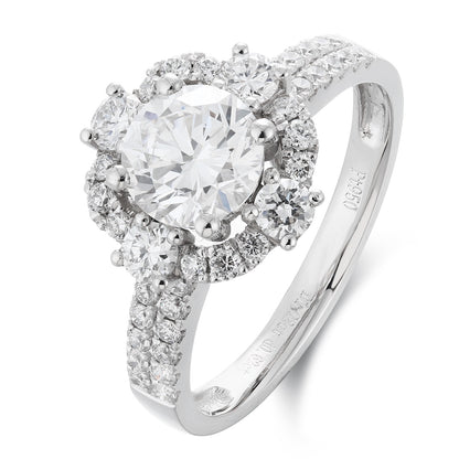 PT950 Platinum Circular 1ct Lab Grown Diamond Ring MTR014