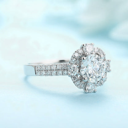 PT950 Platinum Circular 1ct Lab Grown Diamond Ring MTR014