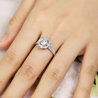 PT950 Platinum Circular 1ct Lab Grown Diamond Ring MTR014