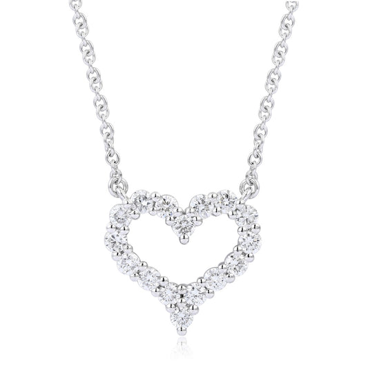 PT950 Platinum 0.50ct Lab Grown Diamond Heart Shaped Necklace PTJ013