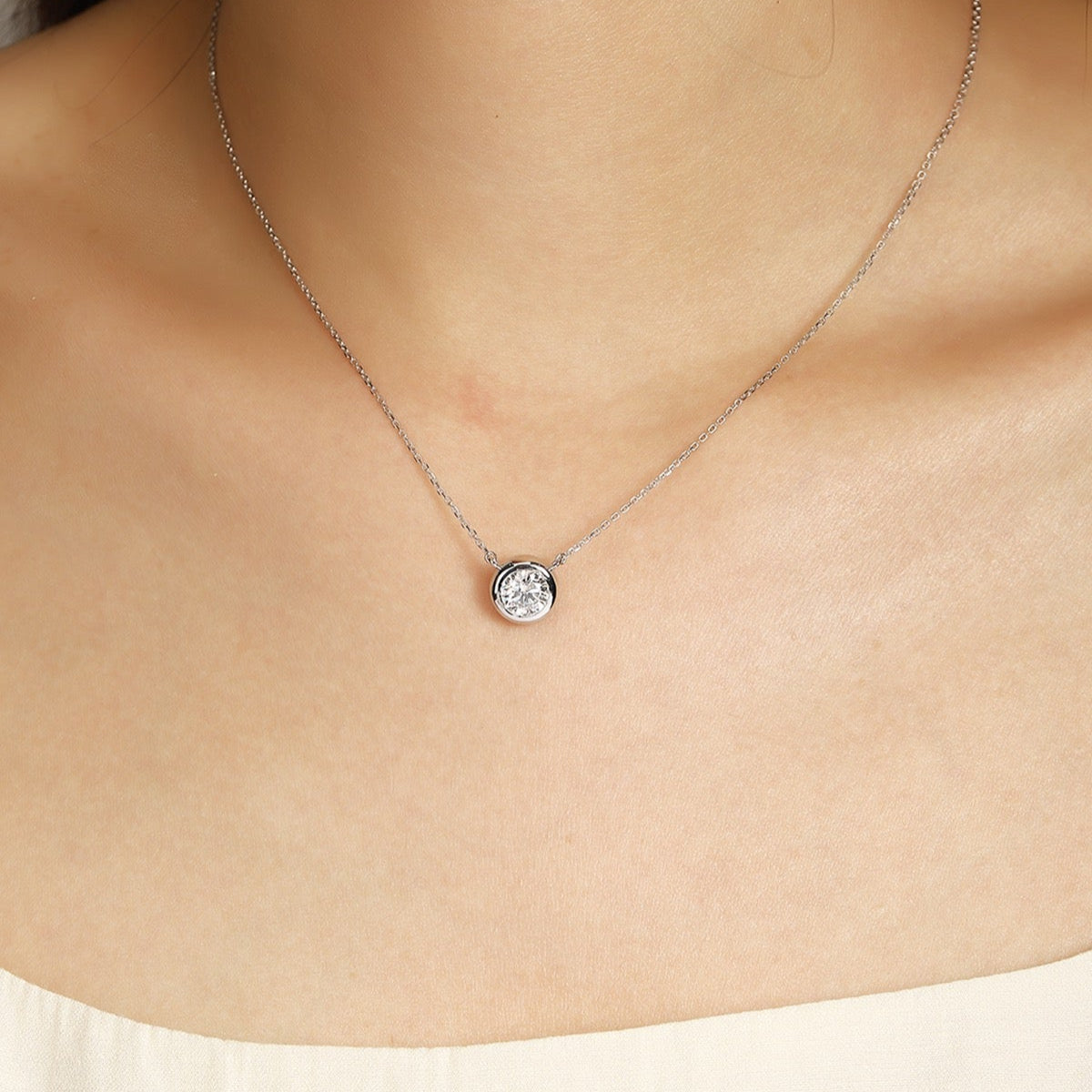 PT950 1.0ct Lab Grown Diamond Bubble Necklace