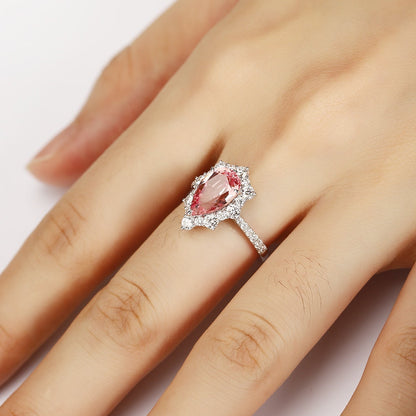 PT950 Platinum 2.9ct Waterdrop Shaped Lab Grown Diamond Morgan Powder Ring PR1522