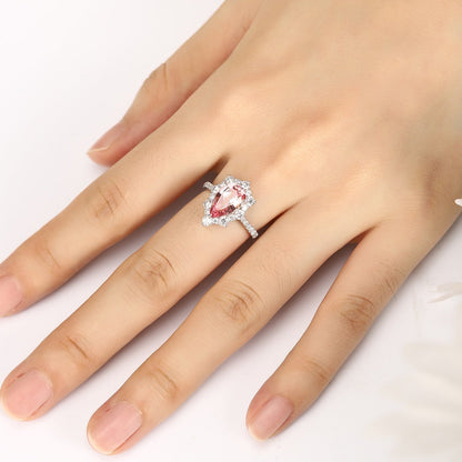 PT950 Platinum 2.9ct Waterdrop Shaped Lab Grown Diamond Morgan Powder Ring PR1522