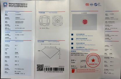 HPHT Lab Grown Red Color Diamonds Cushion Shape 0.5ct~5.0ct VVS/VS With Certificate