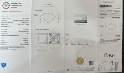 HPHT Lab Grown Pink Color Diamonds Princess Cut 0.5ct~5.0ct VVS/VS With IGI Certificate