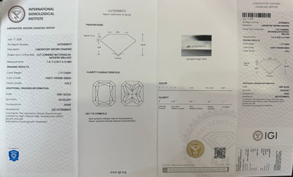 HPHT Lab Grown Green Color Diamonds Radiant Cut  0.5ct~5.0ct VVS/VS With IGI Certificate