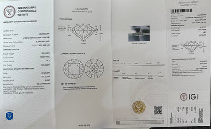 HPHT Lab Grown Pink Color Diamonds Round Shape 0.5ct~5.0ct VVS/VS With IGI Certificate