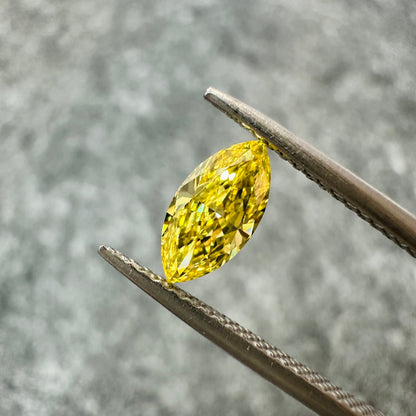HPHT Lab Grown Yellow Color Diamonds Marquise Shape 0.5ct~5.0ct VVS/VS With IGI Certificate