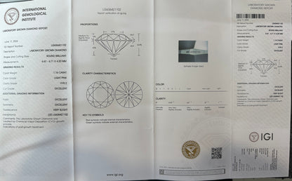 CVD Lab Grown Pink Color Diamonds Round Shape 0.5ct~5.0ct VVS/VS With IGI Certificate