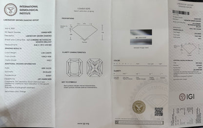 CVD Lab Grown Pink Color Diamonds Radiant Cut 0.5ct~5.0ct VVS/VS With IGI Certificate