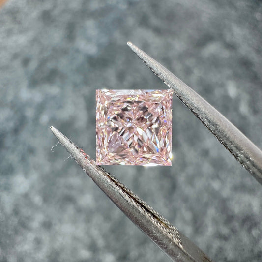 CVD Lab Grown Pink Color Diamonds Princess Cut 0.5ct~5.0ct VVS/VS With IGI Certificate