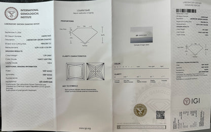 CVD Lab Grown Pink Color Diamonds Princess Cut 0.5ct~5.0ct VVS/VS With IGI Certificate