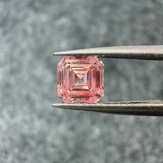 CVD Lab Grown Pink Color Diamonds ASSCHER Cut 0.5ct~5.0ct VVS/VS With IGI Certificate
