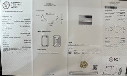 HPHT Lab Grown Pink Color Diamonds Emerald Cut 0.5ct~5.0ct VVS/VS With IGI Certificate