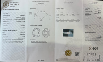 HPHT Lab Grown Blue Color Diamonds Cushion Shape 0.5ct~5.0ct VVS/VS With IGI Certificate