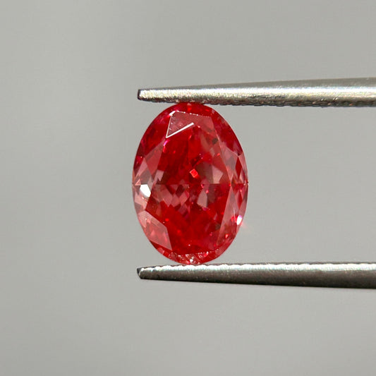 HPHT Lab Grown Red Color Diamonds Oval Cut 0.5ct~5.0ct