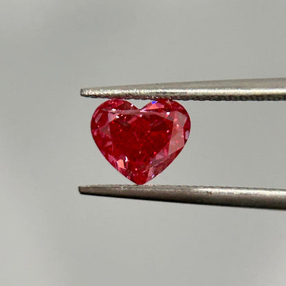 HPHT Lab Grown Red Color Diamonds Heart Shape 0.5ct~5.0ct