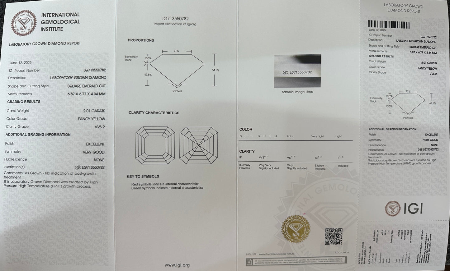 HPHT Lab Grown Yellow Color Diamonds Radiant Cut 0.5ct~5.0ct VVS/VS With IGI Certificate