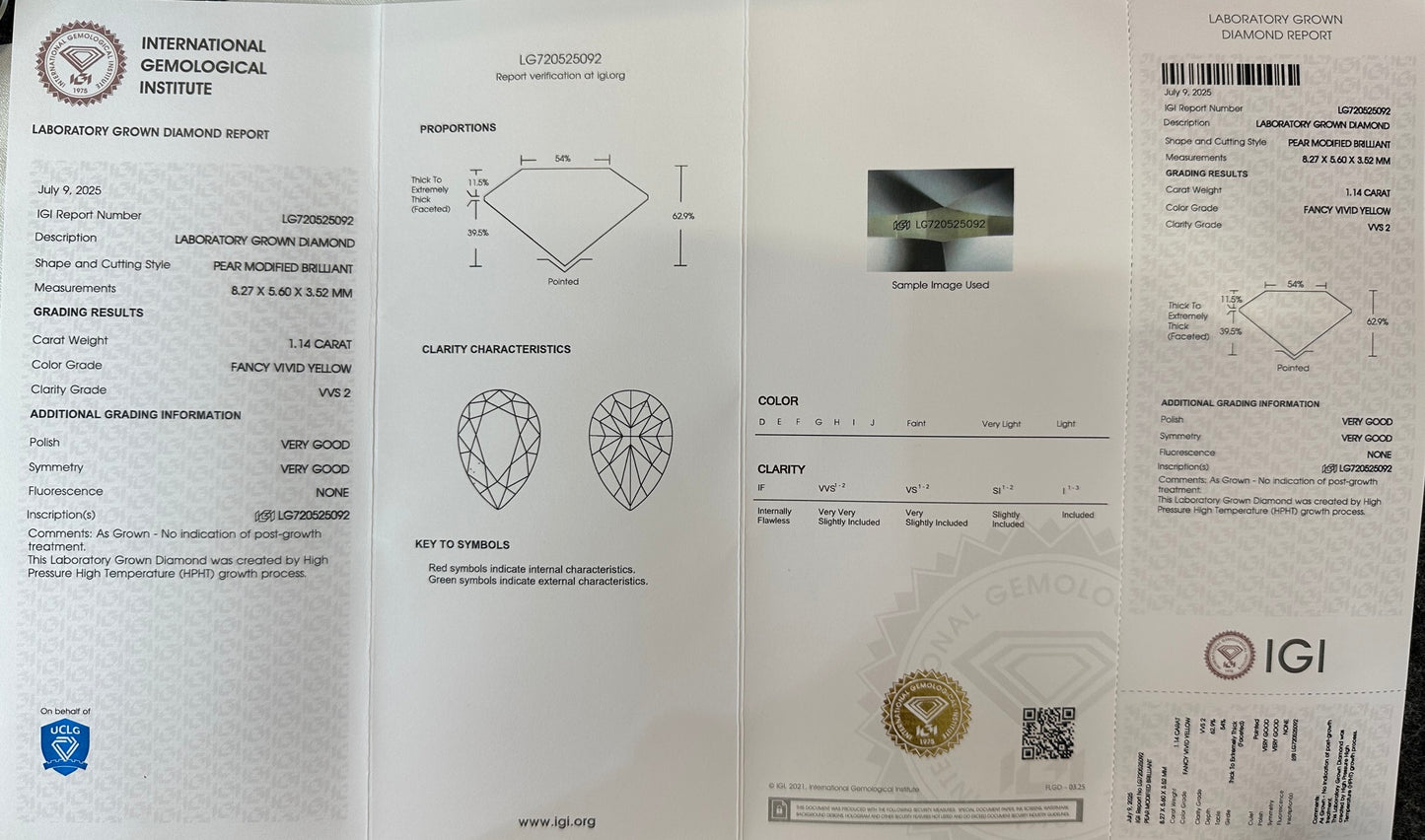 HPHT Lab Grown Yellow Color Diamonds Briolette Shape 0.5ct~5.0ct VVS/VS With IGI Certificate