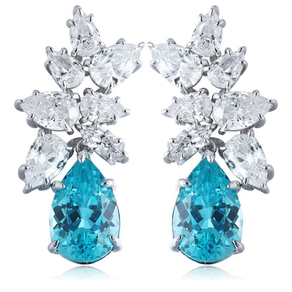 S925 Silver 11.08ct Lab Gown Paraiba Ear Nails