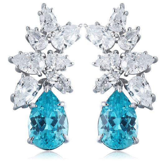 S925 Silver 11.08ct Lab Gown Paraiba Ear Nails