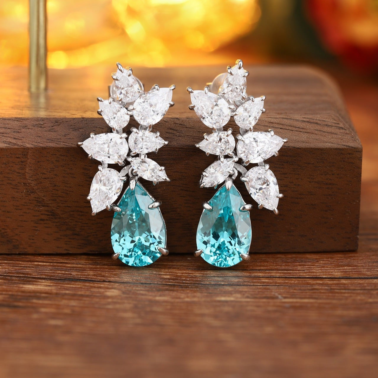 S925 Silver 11.08ct Lab Gown Paraiba Ear Nails